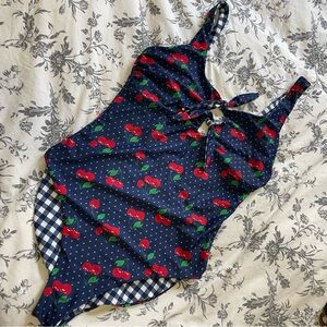 Juicy Couture One Piece Swimsuit Reversible Cherry size L